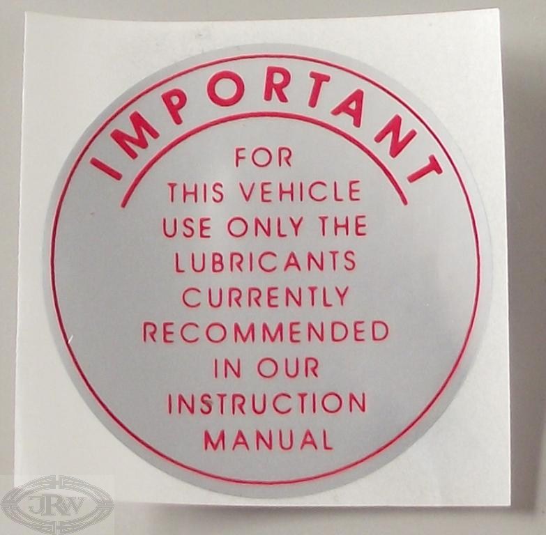 P4 lubricants advice label